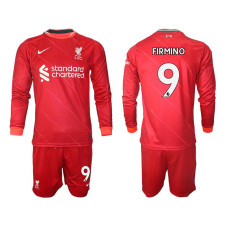 YOUTH 2021/22 Liverpool 9 Roberto Firmino long sleeve Home Red Jersey (With Shorts) YOUTH 2021/22 Liverpool 9 Roberto Firmino long sleeve Home Red Jersey (With Shorts)