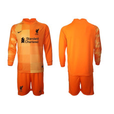 2021/22 Liverpoo Orange red goalkeeper Long-sleeved Jersey (With Shorts) 2021/22 Liverpoo Orange red goalkeeper Long-sleeved Jersey (With Shorts)