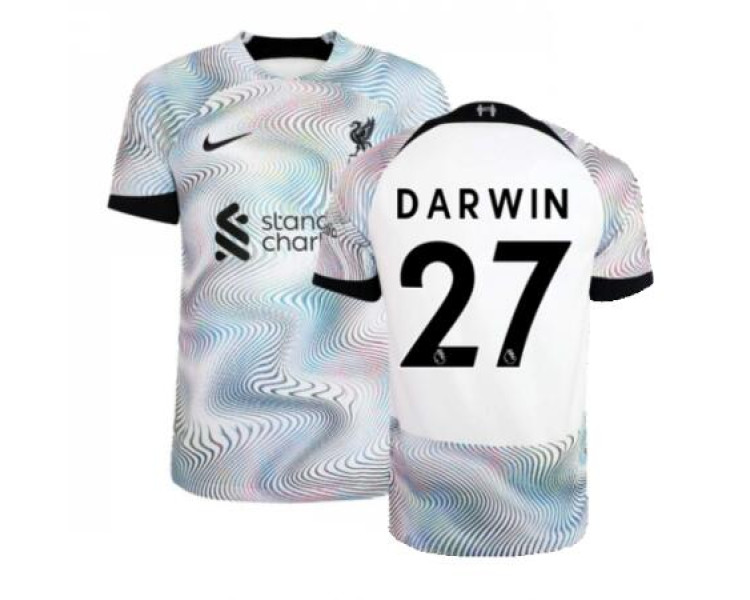 Women 2022/23 Liverpool Away DARWIN 27 Authentic White/Black Jersey Women 2022/23 Liverpool Away DARWIN 27 Authentic White/Black Jersey