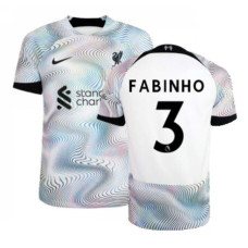 Women 2022/23 Liverpool Away Fabinho 3 Replica White/Black Jersey