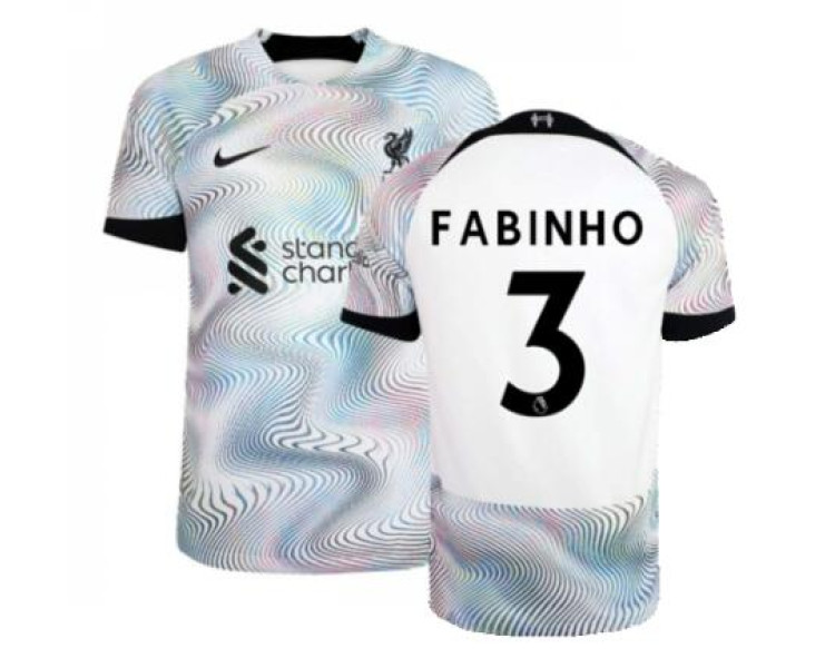 2022/23 Liverpool Away Fabinho 3 Replica White/Black Jersey 2022/23 Liverpool Away Fabinho 3 Replica White/Black Jersey