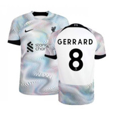 Women 2022/23 Liverpool Away GERRARD 8 Replica White/Black Jersey