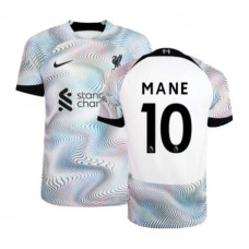 Women 2022/23 Liverpool Away Mane 10 Replica White/Black Jersey Women 2022/23 Liverpool Away Mane 10 Replica White/Black Jersey