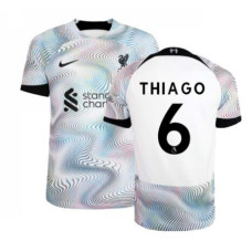 Women 2022/23 Liverpool Away THIAGO 6 Authentic White/Black Jersey Women 2022/23 Liverpool Away THIAGO 6 Authentic White/Black Jersey