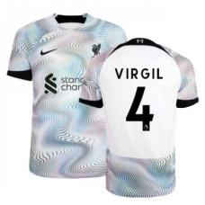 Women 2022/23 Liverpool Away Virgil 4 Replica White/Black Jersey Women 2022/23 Liverpool Away Virgil 4 Replica White/Black Jersey