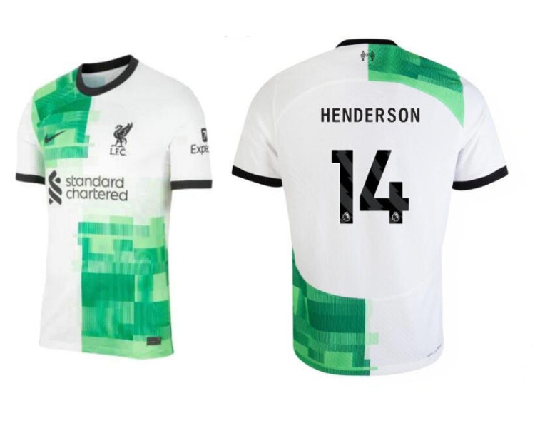Youth 2023-24 liverpool HENDERSON - 14 Away White Replica Jersey Youth 2023-24 liverpool HENDERSON - 14 Away White Replica Jersey