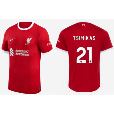 Youth 2023-24 liverpool TSIMIKAS - 21 Home Red Authentic Jersey