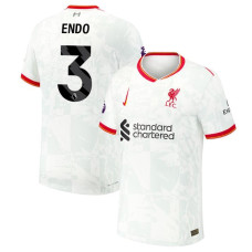 Youth Liverpool 2024-25 Third White Wataru Endo 3 Authentic Jersey