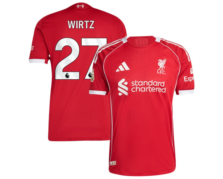 2025-2026 Liverpool Florian Wirtz 27 Replica Red Home Jersey 2025-2026 Liverpool Florian Wirtz 27 Replica Red Home Jersey