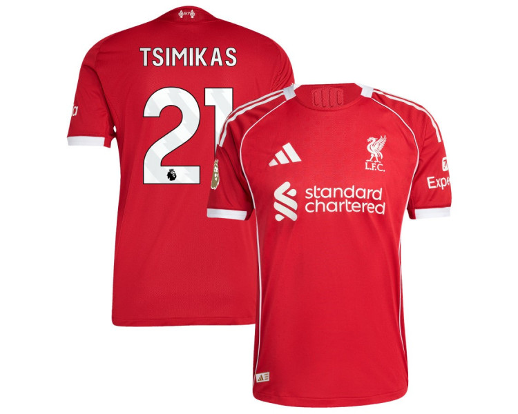 2025-2026 Liverpool Konstantinos Tsimikas 21 Replica Red Home Jersey 2025-2026 Liverpool Konstantinos Tsimikas 21 Replica Red Home Jersey