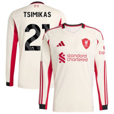 2025-2026 Liverpool Konstantinos Tsimikas 21 Authentic White Away Long Sleeve Jersey
