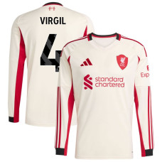 2025-2026 Liverpool Virgil Virgil 4 Authentic White Away Long Sleeve Jersey