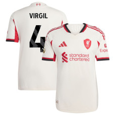 2025-2026 Liverpool Virgil Virgil 4 Authentic White Away Jersey
