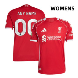 Women's Customize 2025-2026 Liverpool Replica Red Home Jersey