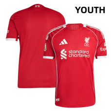 Youth 2025-2026 Liverpool Authentic Red Home Jersey